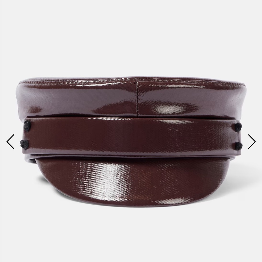 RUSLAN BAGINSKIY
Faux leather newsboy cap